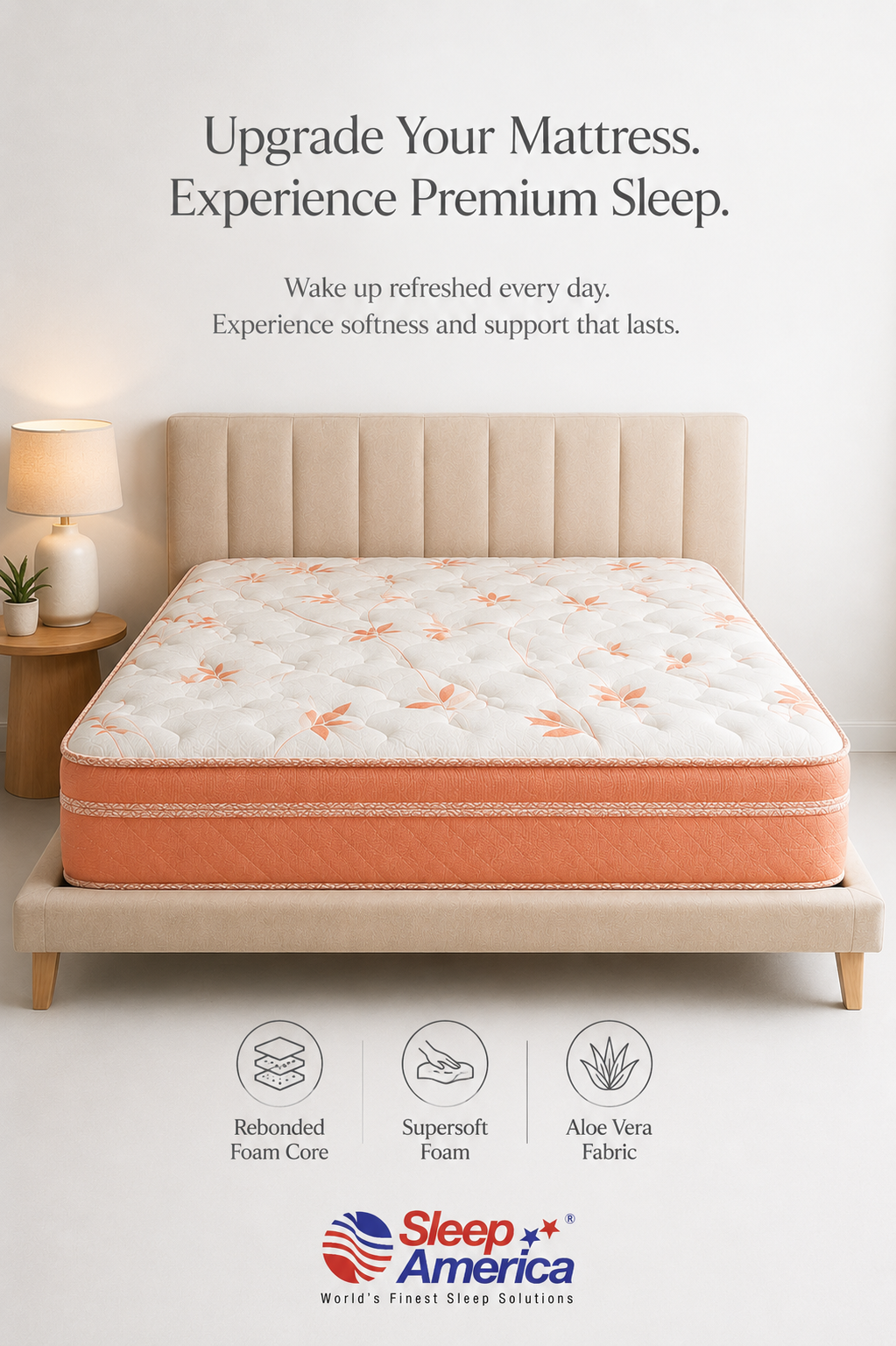 Sleep America mattress in a bedroom